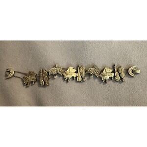 Vintage Tofa 1995 BG Gold Toned Music Instruments Charm Style Bracelet 7"